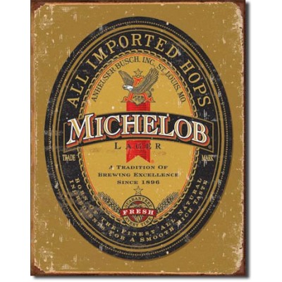 Enseigne Michelob en métal  / Logo style antique